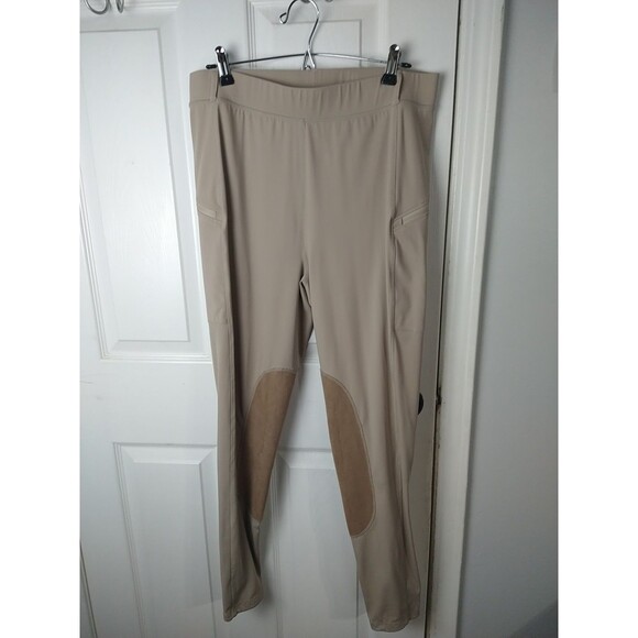 Willit Woman's XL Tan/Brown Riding Pants With Knee Patch Stretch Zip Pockets - Picture 1 of 9